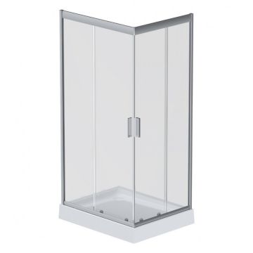 Душевое ограждение Am.Pm (Ам.Пм) Gem 100х80 стекло прозрачное, профиль мататовый серебро,без поддон W90G-404-100280-MT