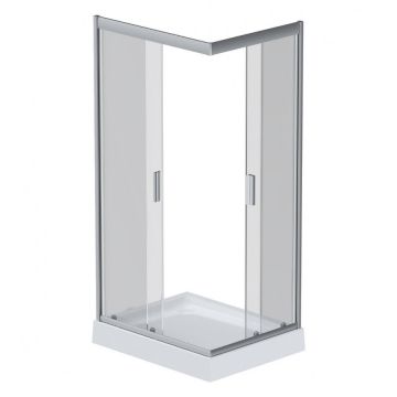 Душевое ограждение Am.Pm (Ам.Пм) Gem 100х80 стекло прозрачное, профиль мататовый серебро,без поддон W90G-404-100280-MT