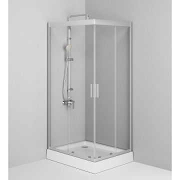 Душевое ограждение Am.Pm (Ам.Пм) Gem 100х80 стекло прозрачное, профиль мататовый серебро,без поддон W90G-404-100280-MT