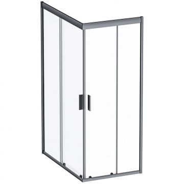 Душевое ограждение Am.Pm (Ам.Пм) Gem Twin Slide,120x80, профиль черный матовый, стекло прозрачное W90G-404-120280-BT