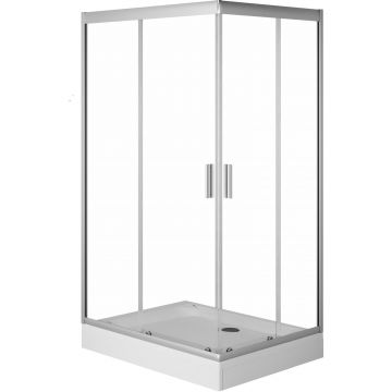 Душевое ограждение Am.Pm (Ам.Пм) Gem Twin Slide 120x90, профиль матовый хром, стекло прозрачное W90G-404-120290-MT