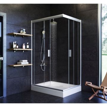 Душевое ограждение Am.Pm (Ам.Пм) Gem Twin Slide 120x90, профиль матовый хром, стекло прозрачное W90G-404-120290-MT