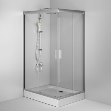 Душевое ограждение Am.Pm (Ам.Пм) Gem Twin Slide 120x90, профиль матовый хром, стекло прозрачное W90G-404-120290-MT