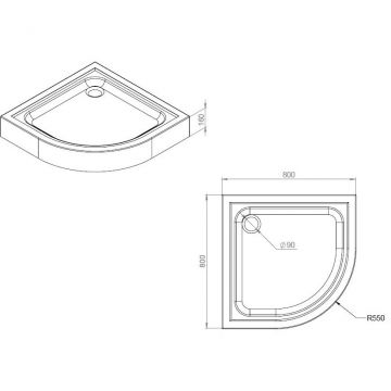 Душевой поддон Am.Pm (Ам.Пм) Gem 80х80 с сифоном, белый W90T-401-080W