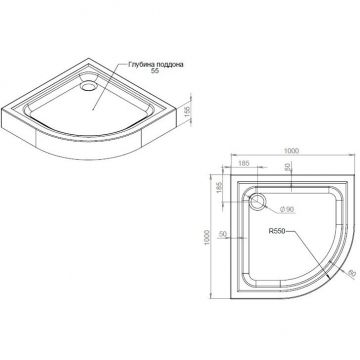 Душевой поддон Am.Pm (Ам.Пм) Gem 100х100 с сифоном, белый W90T-401-100W
