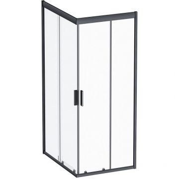 Душевое ограждение Am.Pm (Ам.Пм) Gem S 100х80 стекло прозрачное, профиль черный матовый,без поддона, W93G-404-100280-BT