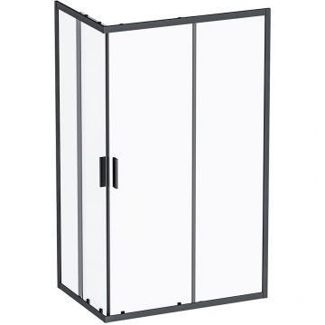 Душевое ограждение Am.Pm (Ам.Пм) Gem S Twin Slid,120x80, профиль черный матовый, стекло прозрачное, W93G-404-120280-BT