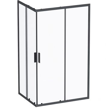 Душевое ограждение Am.Pm (Ам.Пм) Gem S Twin Slide,120x90, профиль черный матовый, стекло прозрачное, W93G-404-120290-BT