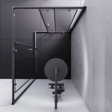 Душевое ограждение Am.Pm (Ам.Пм) Gem S Twin Slide,120x90, профиль черный матовый, стекло прозрачное, W93G-404-120290-BT