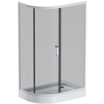 Душевое ограждение Am.Pm (Ам.Пм) Like Solo Slide 120x80, стекло тонированное, профиль матовый серый, W83G-302U120CG64