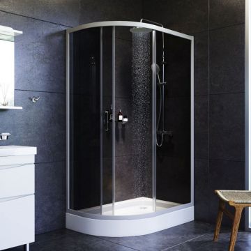 Душевое ограждение Am.Pm (Ам.Пм) Like Solo Slide 120x80, стекло тонированное, профиль матовый серый, W83G-302U120CG64