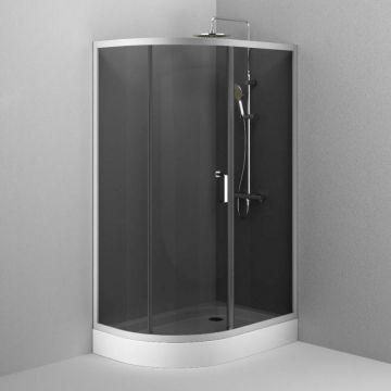 Душевое ограждение Am.Pm (Ам.Пм) Like Solo Slide 120x80, стекло тонированное, профиль матовый серый, W83G-302U120CG64