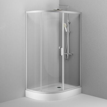 Душевое ограждение Am.Pm (Ам.Пм) Like Solo Slide 120x80, стекло прозрачное, профиль матовый серый, W83G-302U120CT64