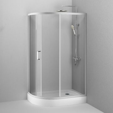 Душевое ограждение Am.Pm (Ам.Пм) Like Solo Slide 120x80, стекло прозрачное, профиль матовый серый, W83G-302U120CT64