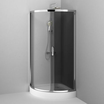 Душевое ограждение Am.Pm (Ам.Пм) Like Solo Slide 90x90, стекло тонированное, профиль хром глянцевый, W83G-315-090CG