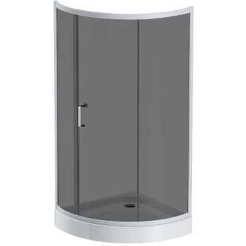 Душевое ограждение Am.Pm (Ам.Пм) Like Solo Slide 90x90, стекло тонированное, профиль матовый серый W83G-315-090CG64