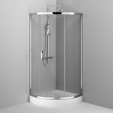 Душевое ограждение Am.Pm (Ам.Пм) Like Solo Slide 90x90, стекло прозрачное, профиль хром глянцевый W83G-315-090CT