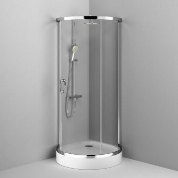 Душевое ограждение Am.Pm (Ам.Пм) Like Round 95x95, стекло прозрачное, профиль хром глянцевый W83G-333-095CT