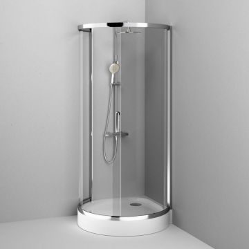 Душевое ограждение Am.Pm (Ам.Пм) Like Round 95x95, стекло прозрачное, профиль хром глянцевый W83G-333-095CT