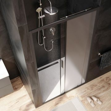 Душевая дверь Am.Pm (Ам.Пм) Gem Solo 110х195, стекло матовое, профиль черный матовый W90G-110-1-195BM