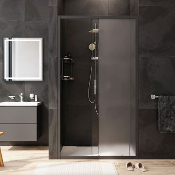 Душевая дверь Am.Pm (Ам.Пм) Gem Solo 110х195, стекло матовое, профиль черный матовый W90G-110-1-195BM