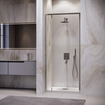 Душевая дверь RGW (РГВ) Leipzig 90x195 см LE-102 хром цвет, прозрачное стекло 6 мм, EasyClean (711210209-11)