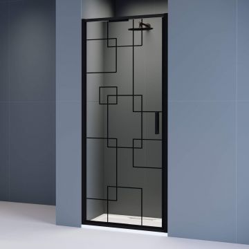 Душевая дверь RGW (РГВ) Stilvoll 90x195 см SV-05-B черный цвет, Black Smart Line стекло 8 мм, EasyClean (70320509-194)