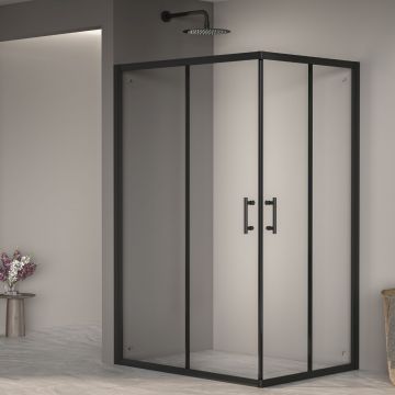 Душевой уголок RGW (РГВ) Passage 90x120x185 см PA-146-B прямоугольный, черный цвет, прозрачное стекло 6 мм, EasyClean (020814692-14)