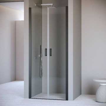 Душевая дверь RGW (РГВ) 80x195 см PA-104-B черный цвет, прозрачное стекло 6 мм, EasyClean (060810408-14)