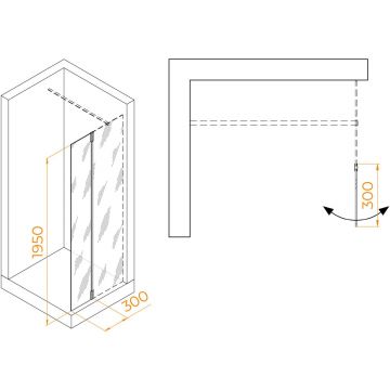 Боковая панель RGW (РГВ) 30x195 см Z-070 хром цвет, прозрачное стекло 6 мм, EasyClean (352207003-11)