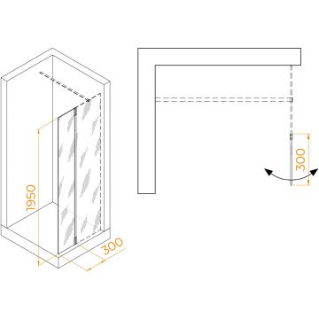 Боковая панель RGW (РГВ) 30x195 см Z-071-Gb золото браш цвет, прозрачное стекло 8 мм, EasyClean (352207103-16)