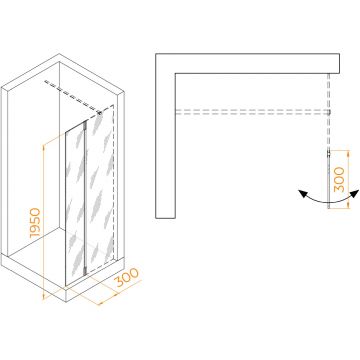 Боковая панель RGW (РГВ) 30x195 см Z-071-W белый цвет, прозрачное стекло 8 мм, EasyClean (352207103-15)