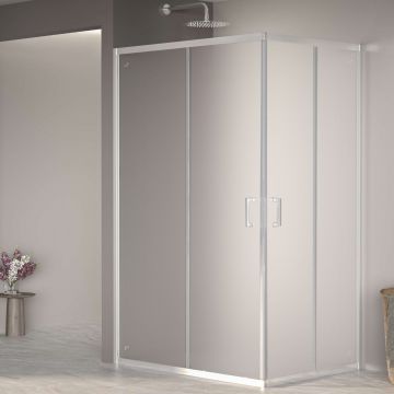 Душевой уголок RGW (РГВ) Passage 90x100x195 см PA-040 прямоугольный, хром цвет, Матовое стекло 6 мм, EasyClean (3508104090-21)