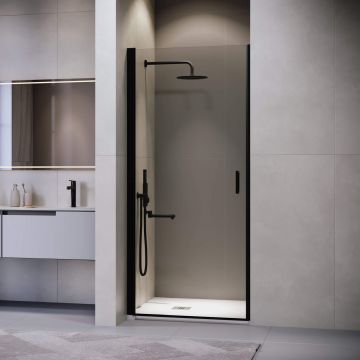 Душевая дверь RGW (РГВ) Leipzig 60x195 см LE-003-B черный цвет, прозрачное стекло 6 мм, EasyClean (351200306-14)