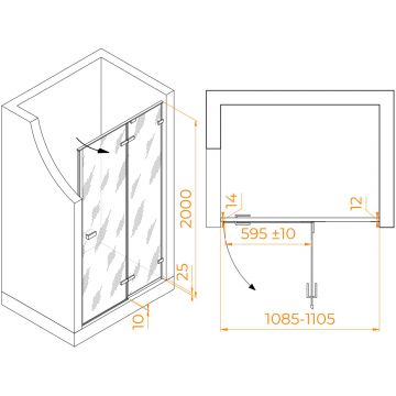 Душевая дверь RGW (РГВ) Stilvoll 110x200 см SV-004 хром цвет, прозрачное стекло 8 мм, EasyClean (353200411-11)