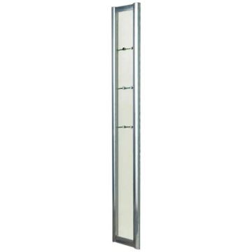 Боковая панель RGW (РГВ) 30x195 см Z-42 хром цвет, прозрачное стекло 8 мм (добавочная панель RGW с полками к НО) , EasyClean (03064230-11)