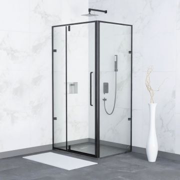 Душевой уголок RGW (РГВ) Classic 90x90x185 CL-035-B квадратный, черный цвет, прозрачное стекло 6 мм, EasyClean (350903599-14)