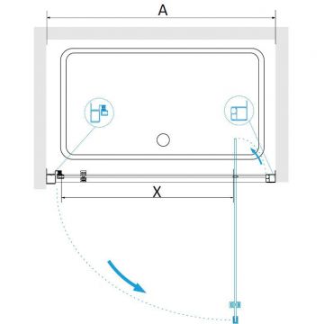 Душевая дверь RGW (РГВ) Passage 80x185 см PA-105 хром цвет, прозрачное стекло 5 мм, EasyClean (410810508-11)