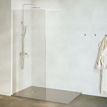 Душевая перегородка RGW (РГВ) Walk In 90x195 см WA-010-W белый цвет, прозрачное стекло 8 мм, EasyClean (351001009-15)