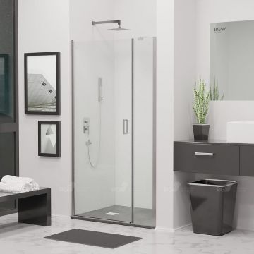 Боковая панель RGW (РГВ) 60x195 см Z-09 хром цвет, прозрачное стекло 6 мм (LE-03;04) , EasyClean (06220906-11)