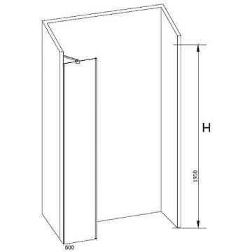 Боковая панель RGW (РГВ) 60x195 см Z-09 хром цвет, прозрачное стекло 6 мм (LE-03;04) , EasyClean (06220906-11)