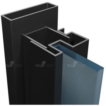 Профиль добавочный RGW (РГВ) A-04 B 30х15х2000 мм черный (универсальный) (48270420-04)
