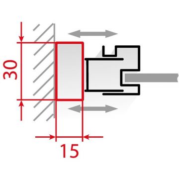 Профиль добавочный RGW (РГВ) A-04 B 30х15х2000 мм черный (универсальный) (48270420-04)