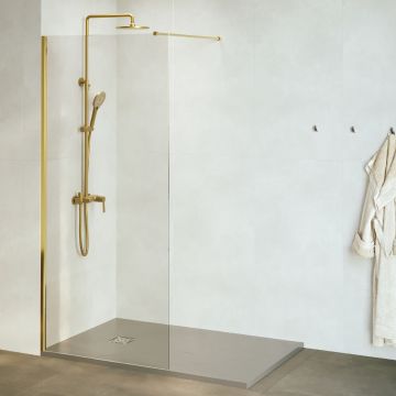 Душевая перегородка RGW (РГВ) Walk In 110x195 см WA-002-G золото цвет, прозрачное стекло 6 мм, EasyClean (35100211-16)