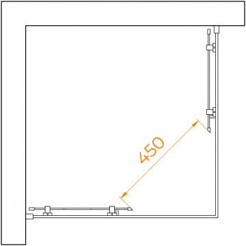 Душевой уголок RGW (РГВ) Passage 80x80x195 PA-030-B квадратный, черный цвет, прозрачное стекло 6 мм, EasyClean (3508103088-14)