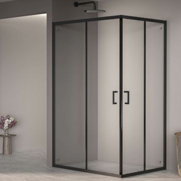 Душевой уголок RGW (РГВ) Passage 80x100x195 см PA-040-B прямоугольный, черный цвет, прозрачное стекло 6 мм, EasyClean (3508104080-14)