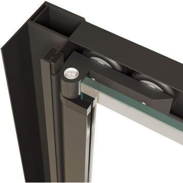 Душевая дверь RGW (РГВ) Passage 100x190 см PA-21-B черный цвет, прозрачное стекло 5 мм, EasyClean (06082110-14)