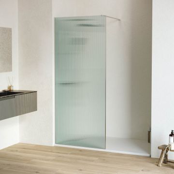 Душевая перегородка RGW (РГВ) Walk In 100x195 см WA-08 хром цвет, Ribbed (ребристое) стекло 8 мм, EasyClean (06100810-151)