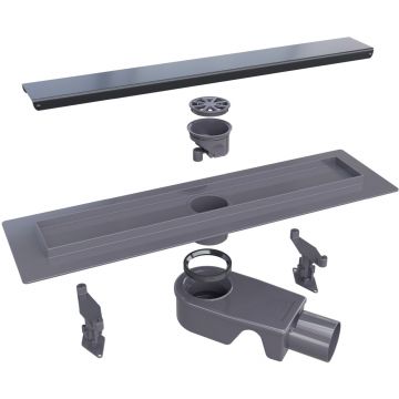 Душевой трап RGW (РГВ) SDR-31B-40 прямой 40 см черный 50 мм (d слива) на ножках, с решеткой (47213140-04)