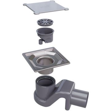 Душевой трап RGW (РГВ) SDR-13-11 квадрат 110x110 см хром 50 мм (d слива) без ножек, с решеткой (47211311-01)